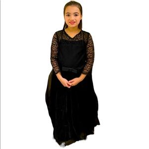 Black tied laced party dress.